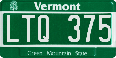 VT license plate LTQ375
