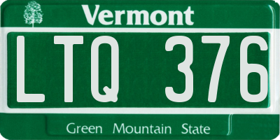 VT license plate LTQ376