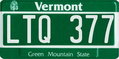 VT license plate LTQ377