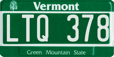 VT license plate LTQ378
