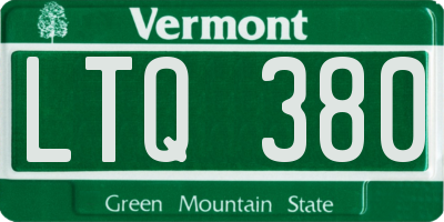 VT license plate LTQ380