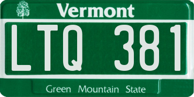 VT license plate LTQ381