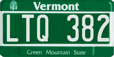VT license plate LTQ382