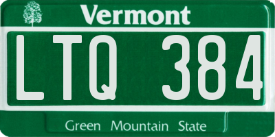 VT license plate LTQ384