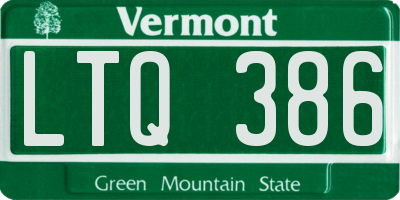 VT license plate LTQ386