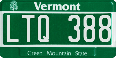 VT license plate LTQ388