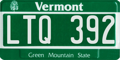 VT license plate LTQ392
