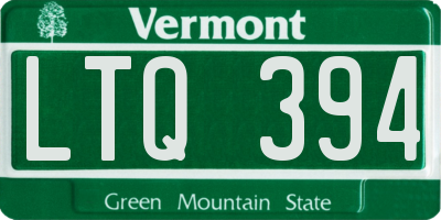 VT license plate LTQ394