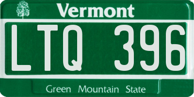 VT license plate LTQ396