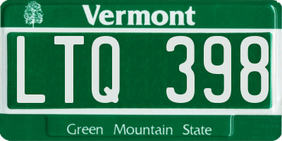 VT license plate LTQ398