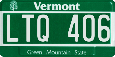 VT license plate LTQ406