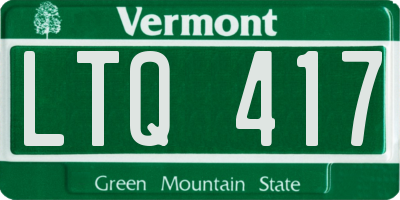 VT license plate LTQ417