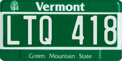 VT license plate LTQ418