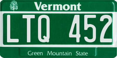 VT license plate LTQ452