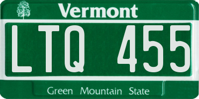VT license plate LTQ455