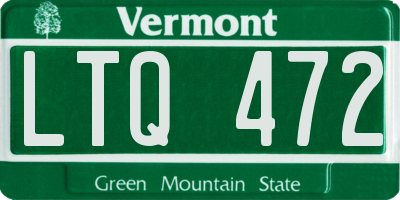 VT license plate LTQ472