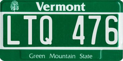 VT license plate LTQ476