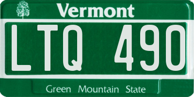 VT license plate LTQ490