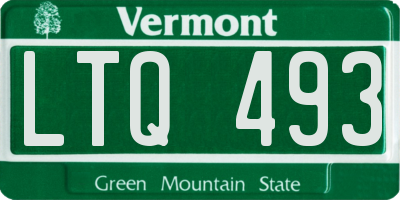 VT license plate LTQ493