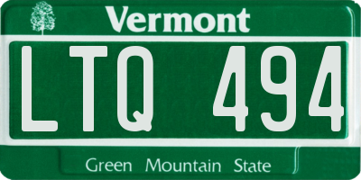 VT license plate LTQ494