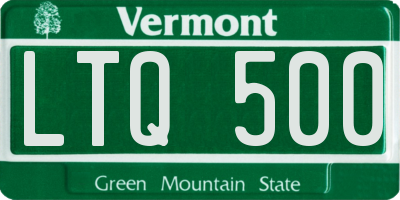 VT license plate LTQ500