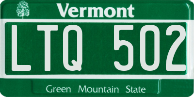 VT license plate LTQ502