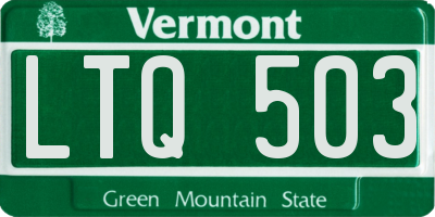 VT license plate LTQ503