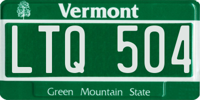 VT license plate LTQ504