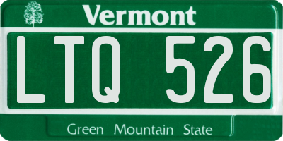 VT license plate LTQ526