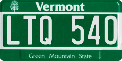 VT license plate LTQ540