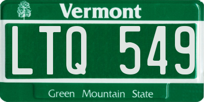 VT license plate LTQ549