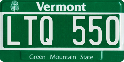VT license plate LTQ550