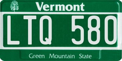 VT license plate LTQ580
