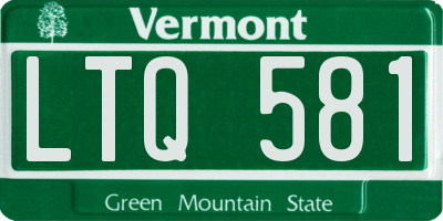 VT license plate LTQ581