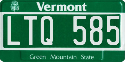 VT license plate LTQ585