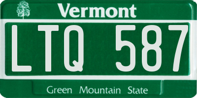 VT license plate LTQ587