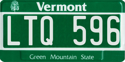 VT license plate LTQ596