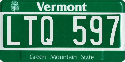 VT license plate LTQ597