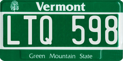 VT license plate LTQ598