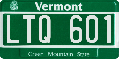 VT license plate LTQ601