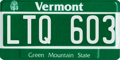 VT license plate LTQ603