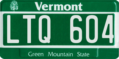 VT license plate LTQ604
