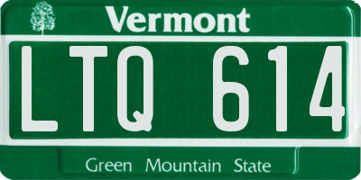 VT license plate LTQ614