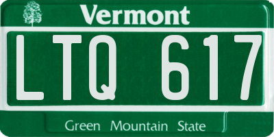 VT license plate LTQ617