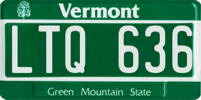 VT license plate LTQ636