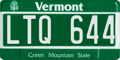 VT license plate LTQ644