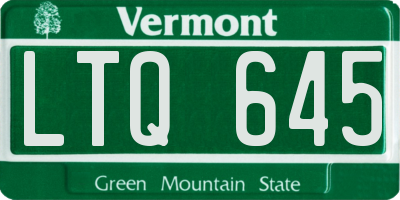 VT license plate LTQ645