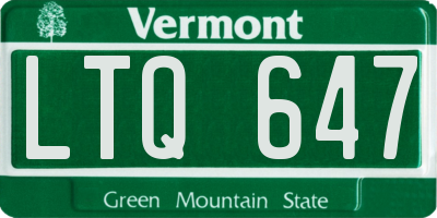 VT license plate LTQ647