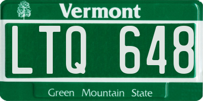 VT license plate LTQ648