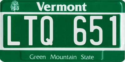 VT license plate LTQ651
